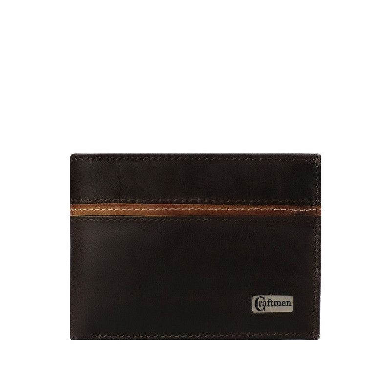 CRAFTMEN - Billetera hombre 100% cuero natural café Craftmen