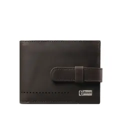 CRAFTMEN - Billetera con lengueta 100% cuero natural café