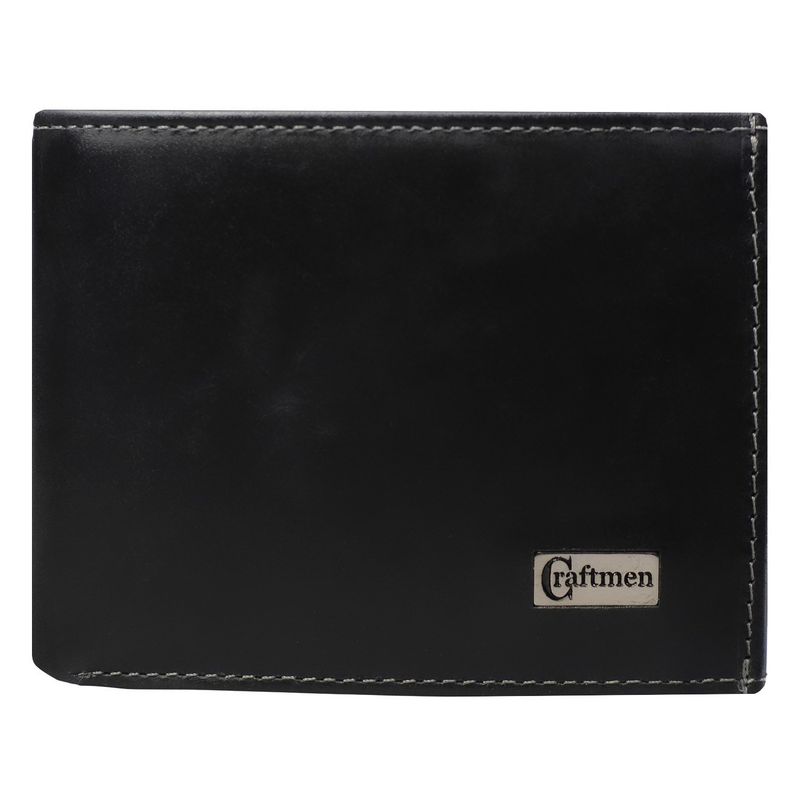CRAFTMEN - Billetera de hombre cuero natural negro Craftmen