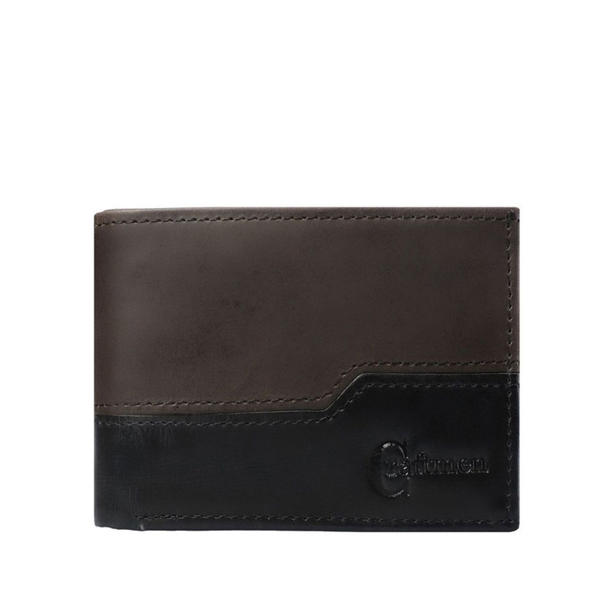 CRAFTMEN - Billetera hombre 100% cuero natural Negro-Café Craftmen