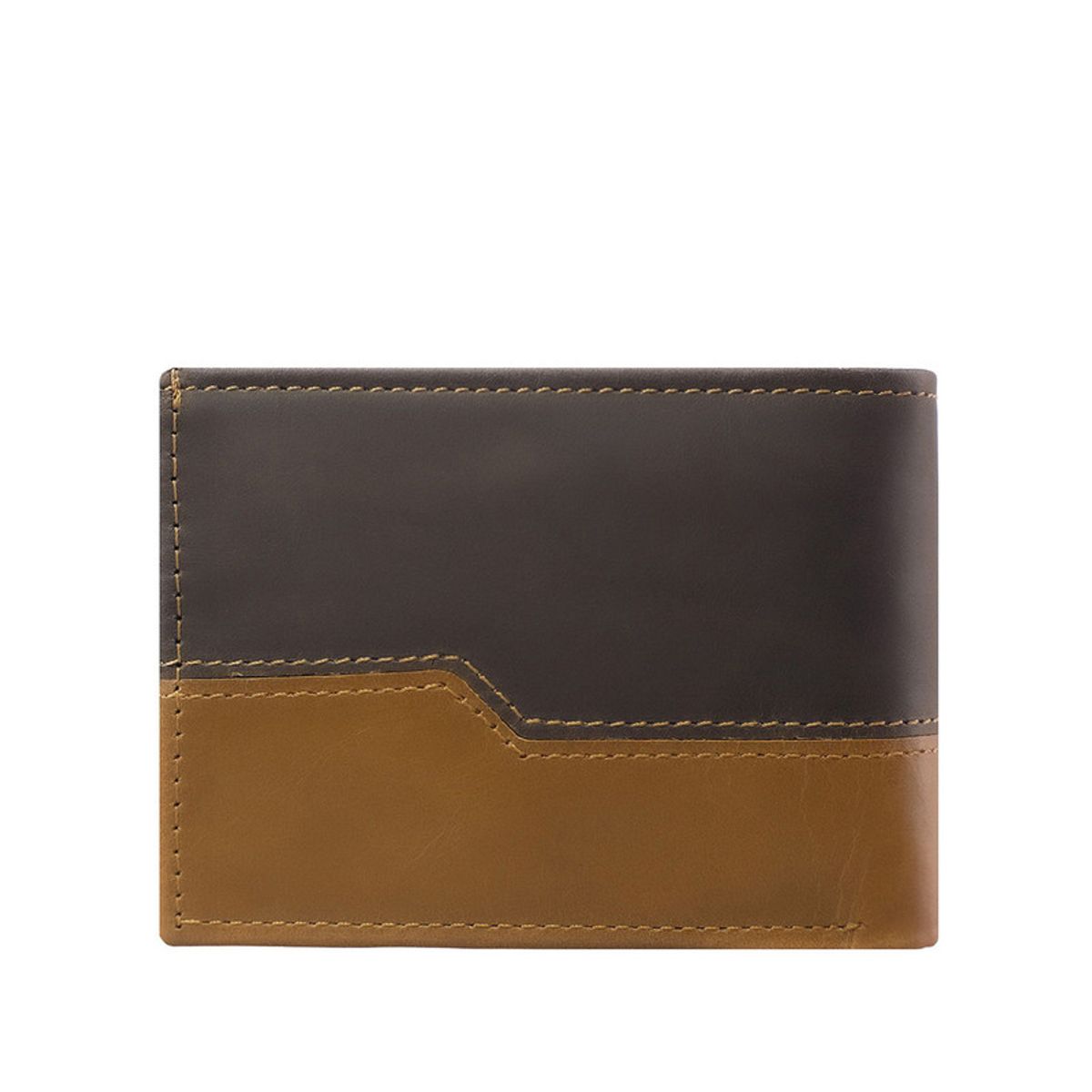 CRAFTMEN - Billetera hombre 100% cuero natural café Craftmen