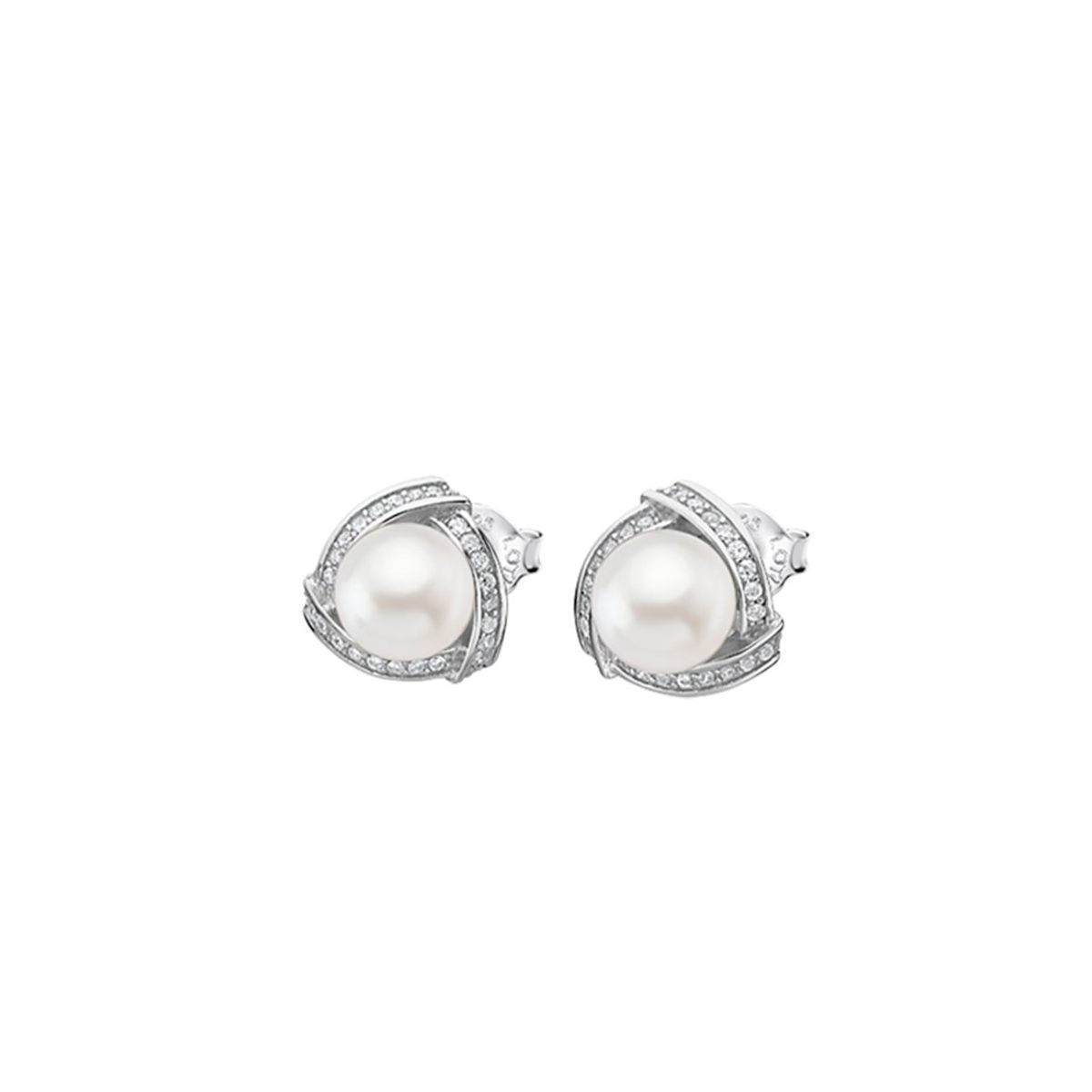 LOTUS SILVER - Aros LP1928-4/1 Lotus Silver Mujer Pearls