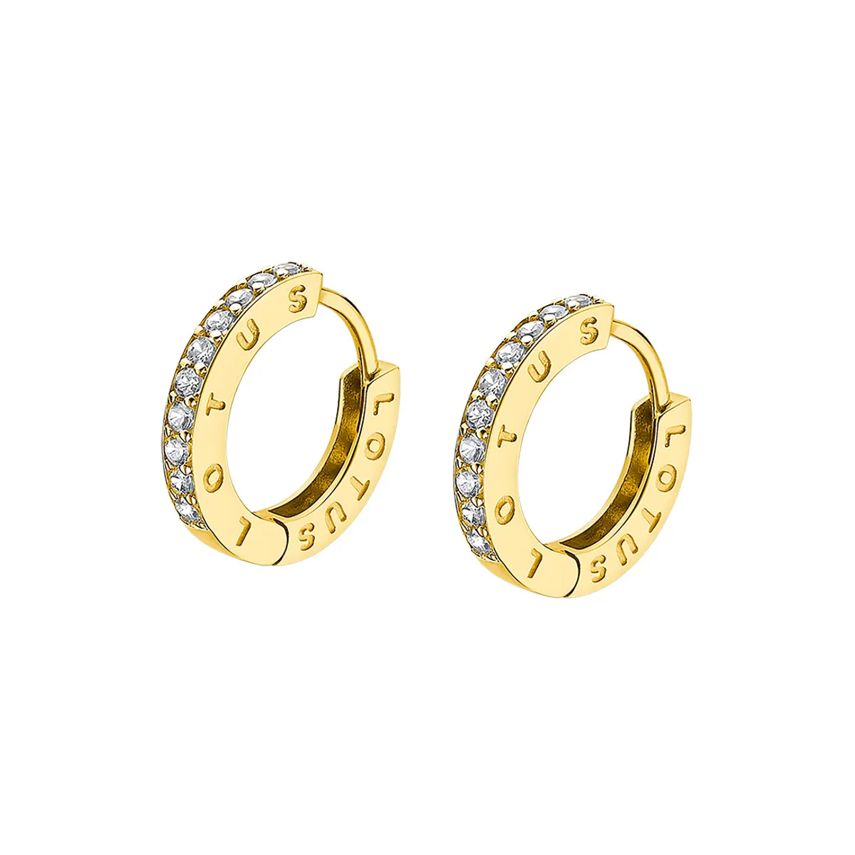 LOTUS SILVER - Aros LP1887-4/4 Lotus Silver Dorado Mujer Hoops