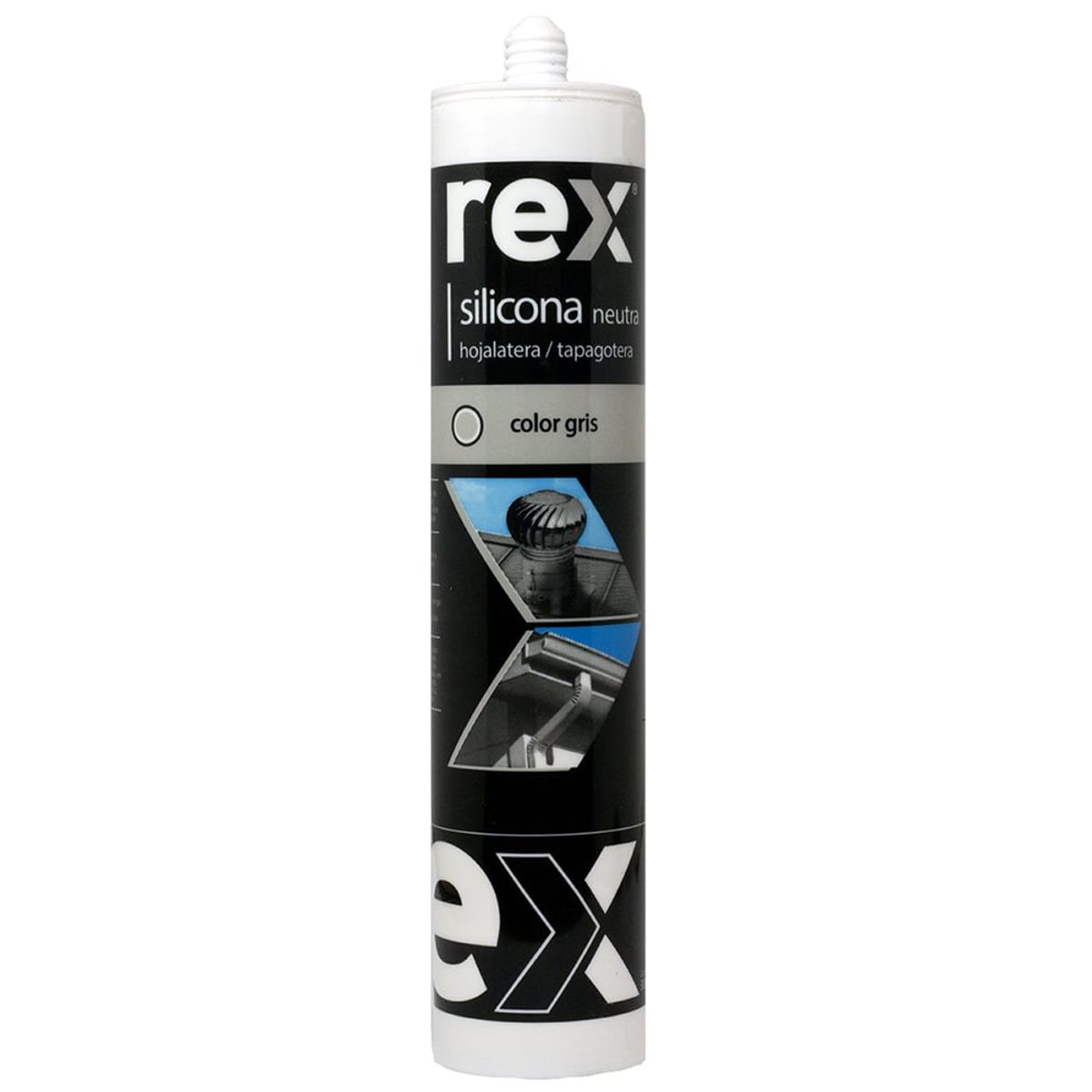GENERICO - Silicona Rex neutra gris techo/canale Cartucho 300 ml