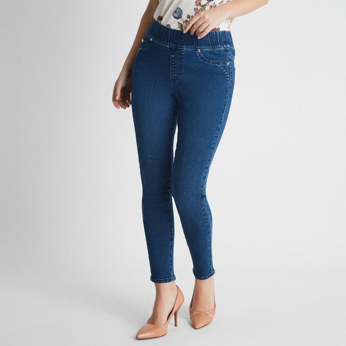 LORENZO DI PONTTI - Leggins Con Pretina Ancha Bolsillos Falsos  Mujer Lorenzo Di Pontti