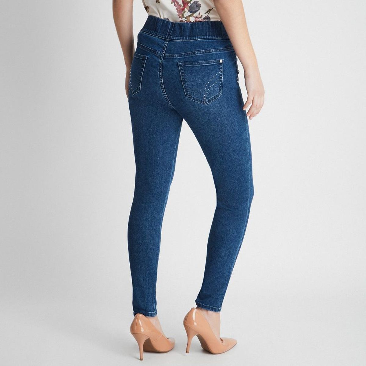 LORENZO DI PONTTI - Leggins Con Pretina Ancha Bolsillos Falsos  Mujer Lorenzo Di Pontti