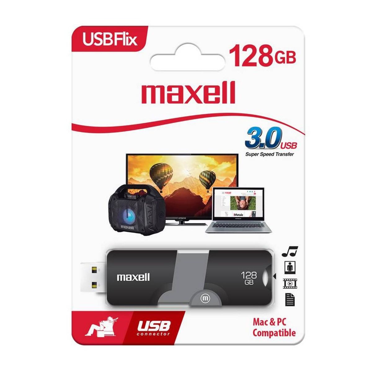 MAXELL - Pendrive 128GB Maxell USBFlix 3.0