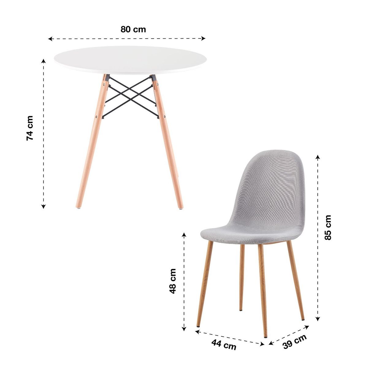 NOVAHUS - Juego de Comedor 4 sillas