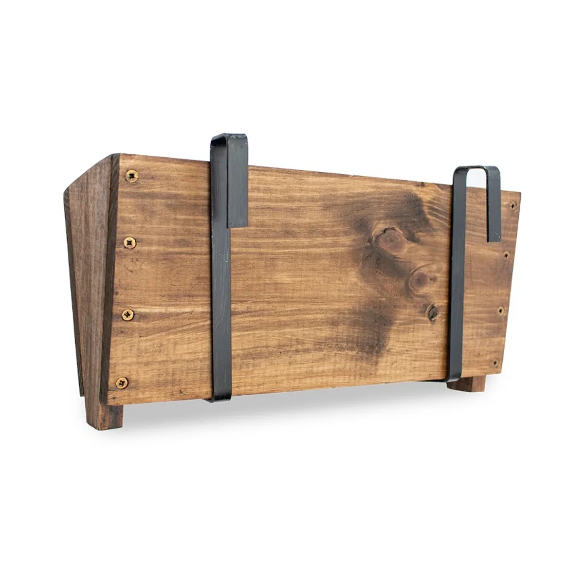 GENERICO - MACETERO BALCONERA DE MADERA CON GANCHOS