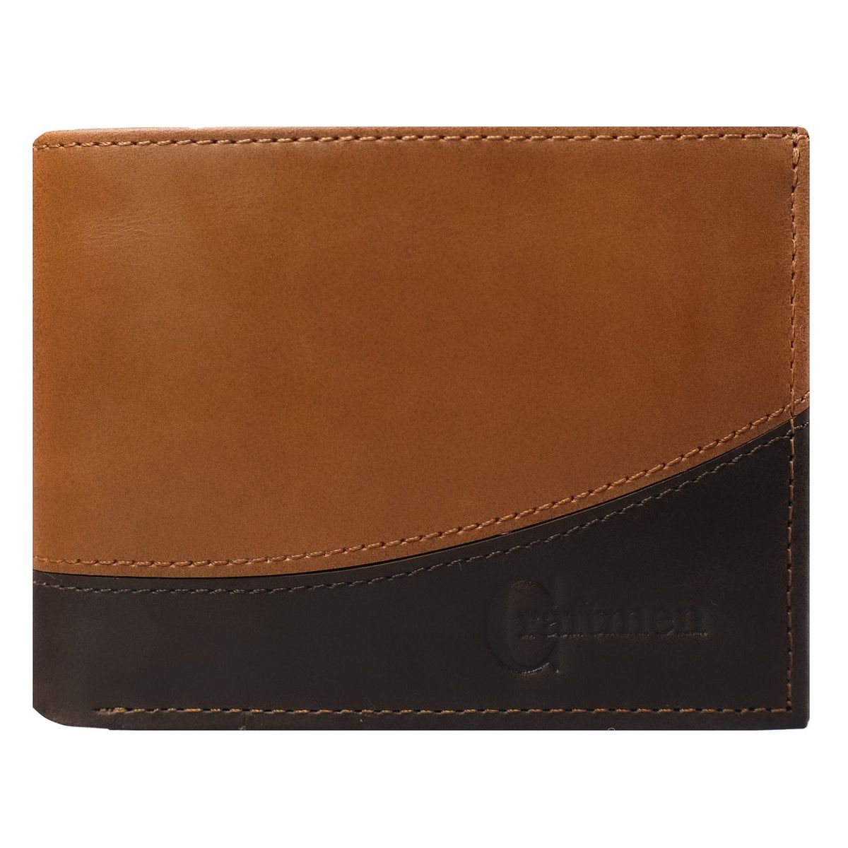 CRAFTMEN - Billetera de hombre cuero natural café Craftmen