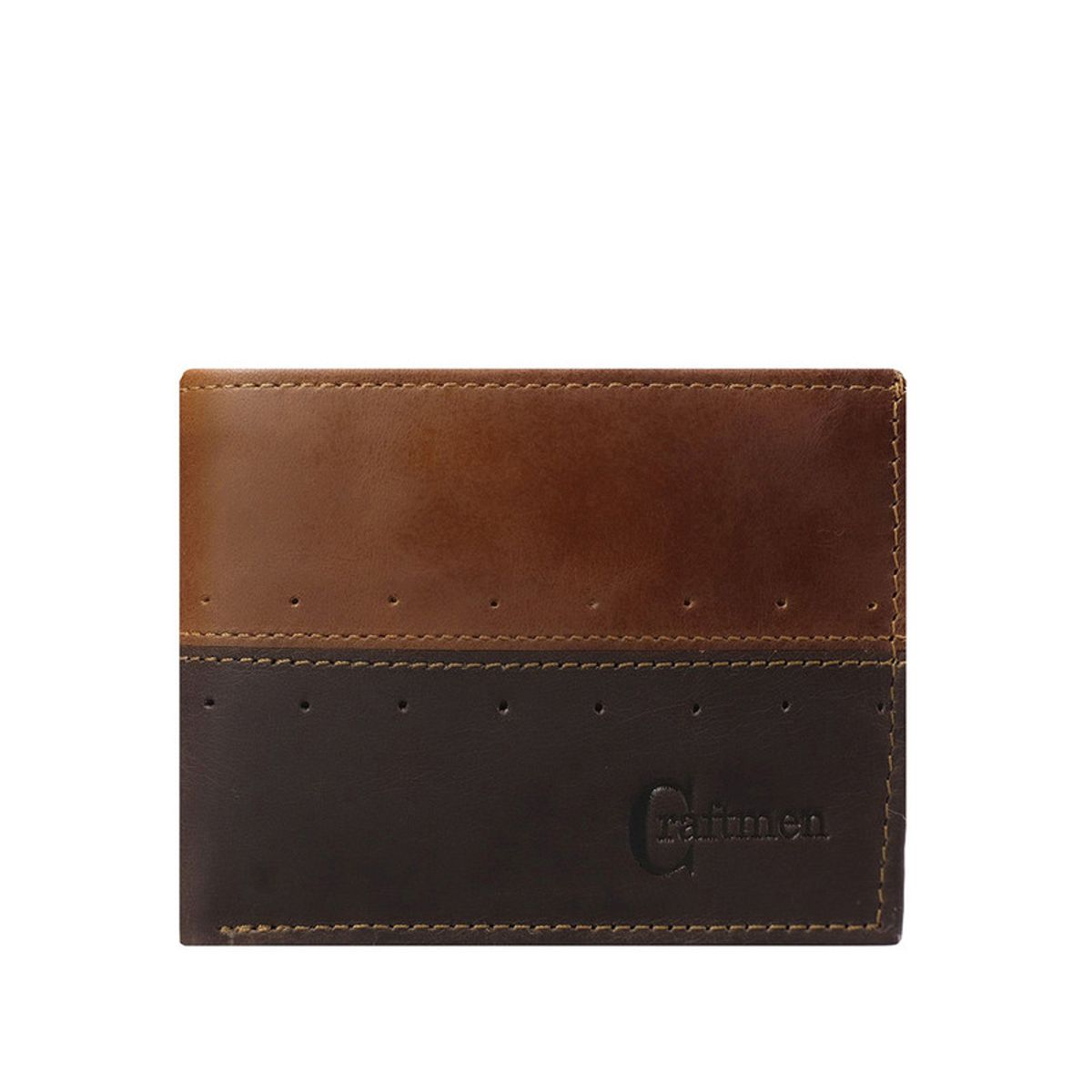 CRAFTMEN - Billetera hombre cuero natural cafe Craftmen