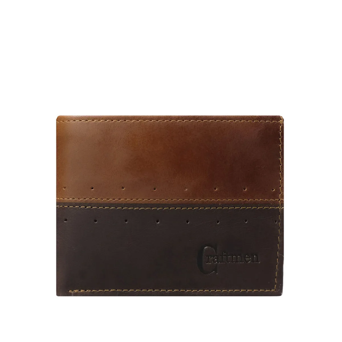 CRAFTMEN - Billetera hombre cuero natural cafe Craftmen