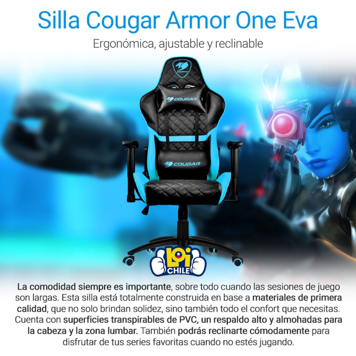 COUGAR - Silla Gamer Cougar Armor One Sky Blue COUGAR