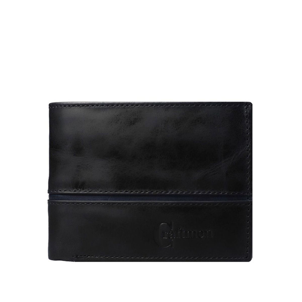 CRAFTMEN - Billetera hombre 100% cuero natural negro azul Craftmen