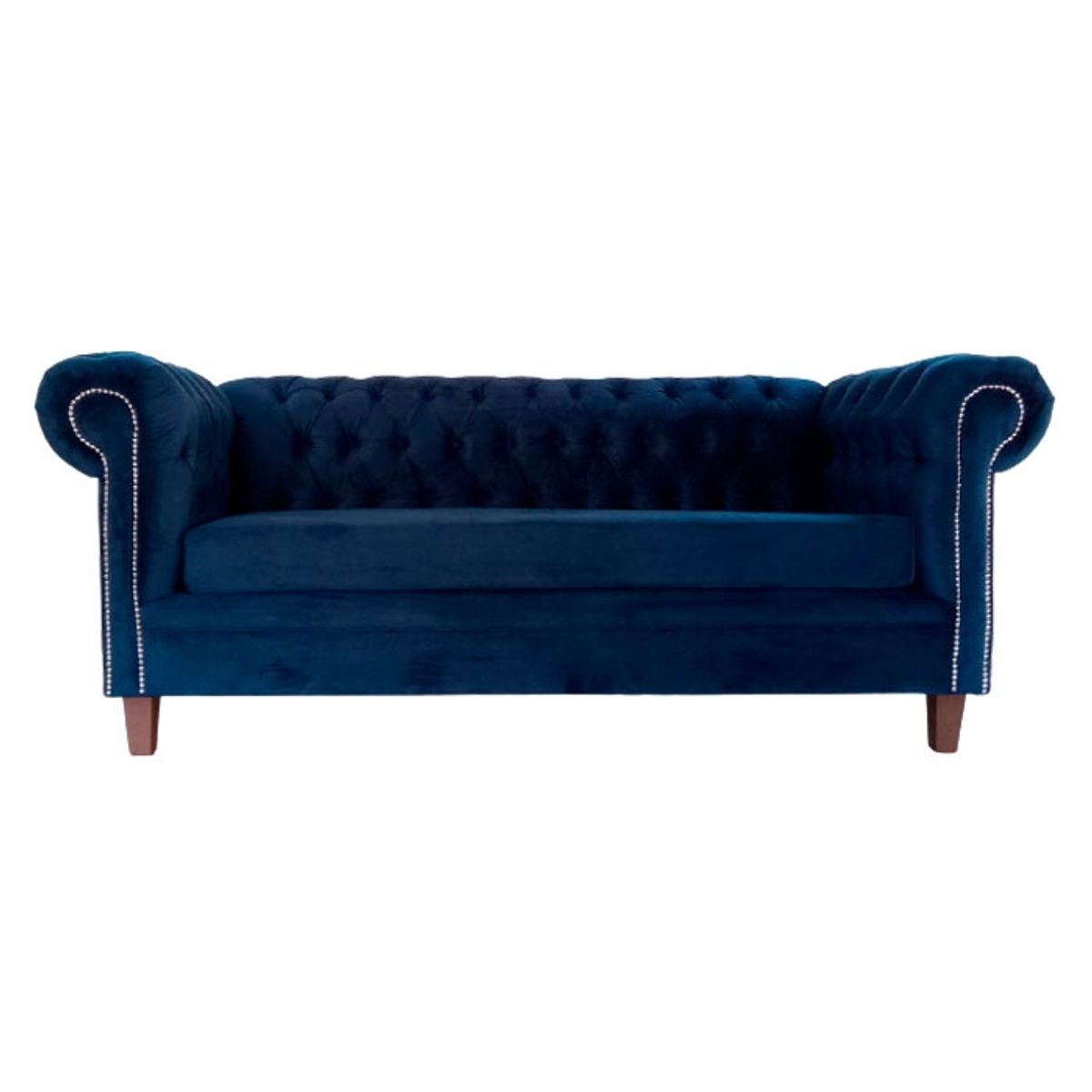 MUEBLERIA LATINA - SOFA FELPA 3 CUERPOS CHESTERFIELD CAPITONE BRABANTE AZUL