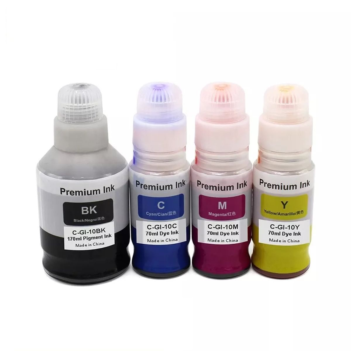 PREMIUM - Tinta GI 10 Pack 4 Colores Compatible con PIXMA G6010 G5010 G7010