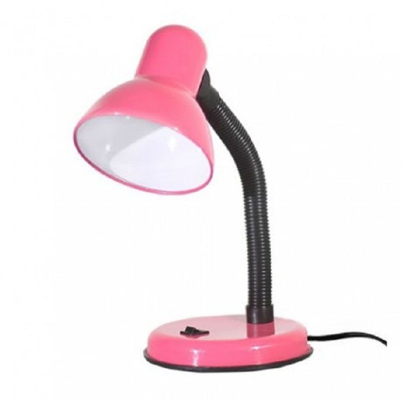 GENERICO - Lampara Escritorio Colores Cuello Flexible Rosada Incluye Ampolleta