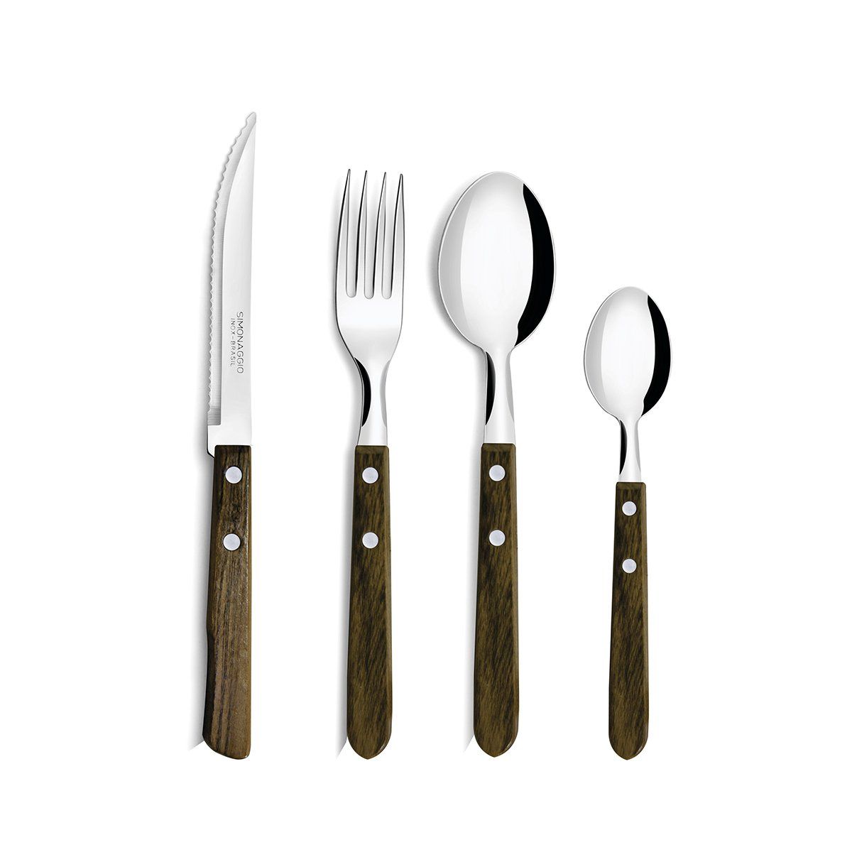 GENERICO - Set de cubiertos simonaggio madera Cucina mia 16 piezas