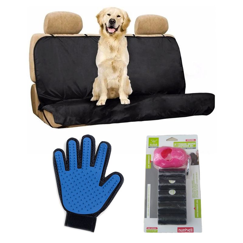 GENERICO - Set Mascotas Premium Guante - Bolsa Desechos - Cubre Asiento