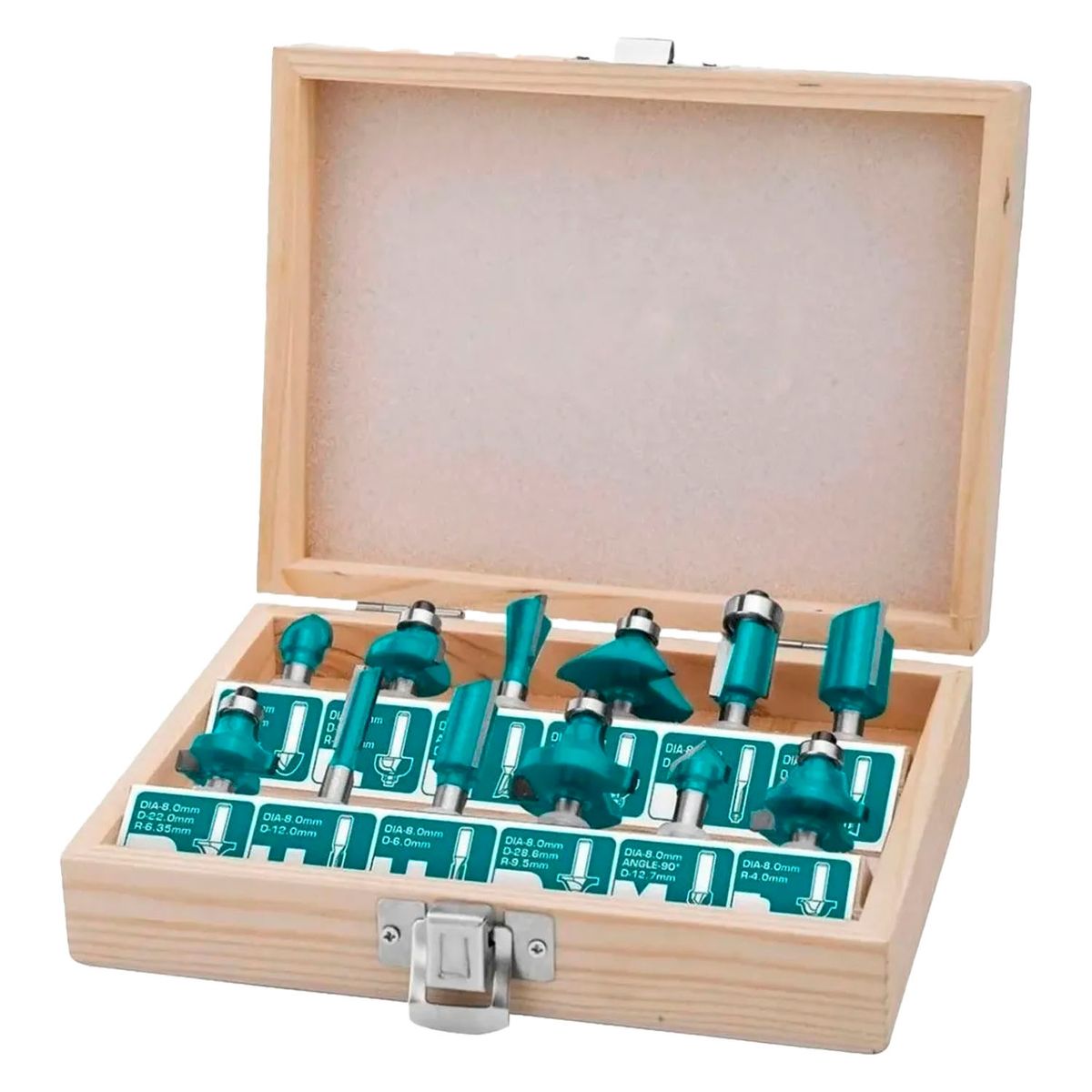 TOTAL TOOLS - Kit Set Juego De Fresas 12 Piezas 6mm Tupi Router