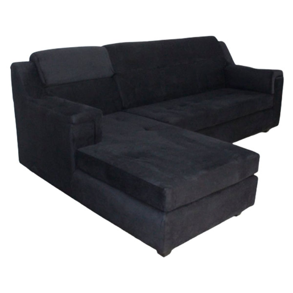 MUEBLERIA LATINA - SECCIONAL FELPA FORTUNE NEGRO IZQUIERDO