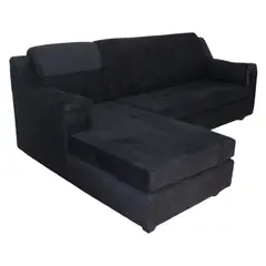 MUEBLERIA LATINA - SECCIONAL FELPA FORTUNE NEGRO IZQUIERDO