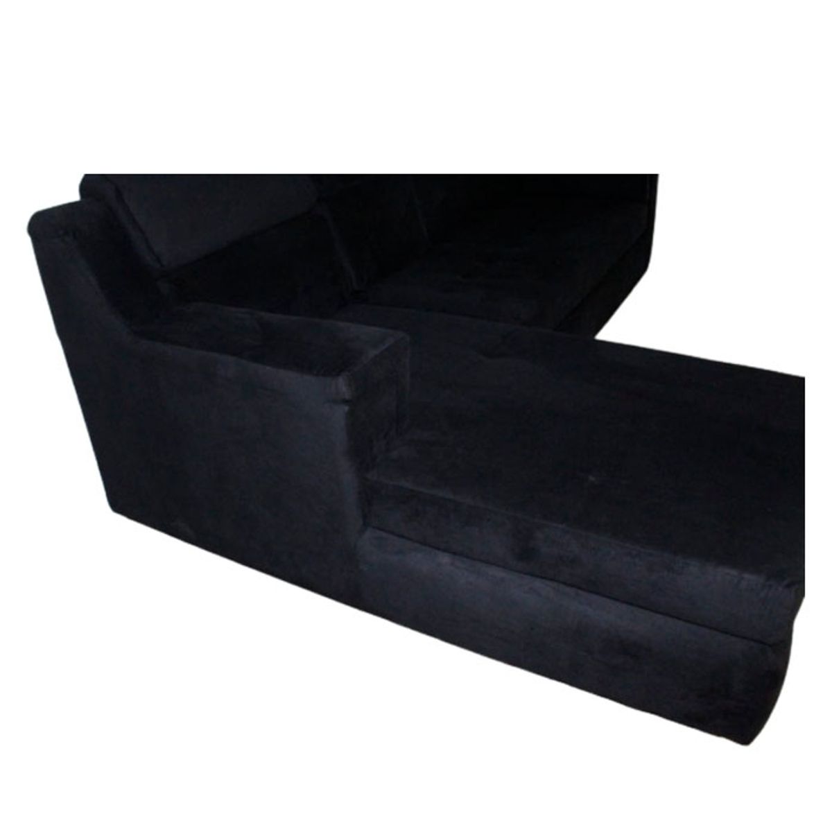 MUEBLERIA LATINA - SECCIONAL FELPA FORTUNE NEGRO IZQUIERDO