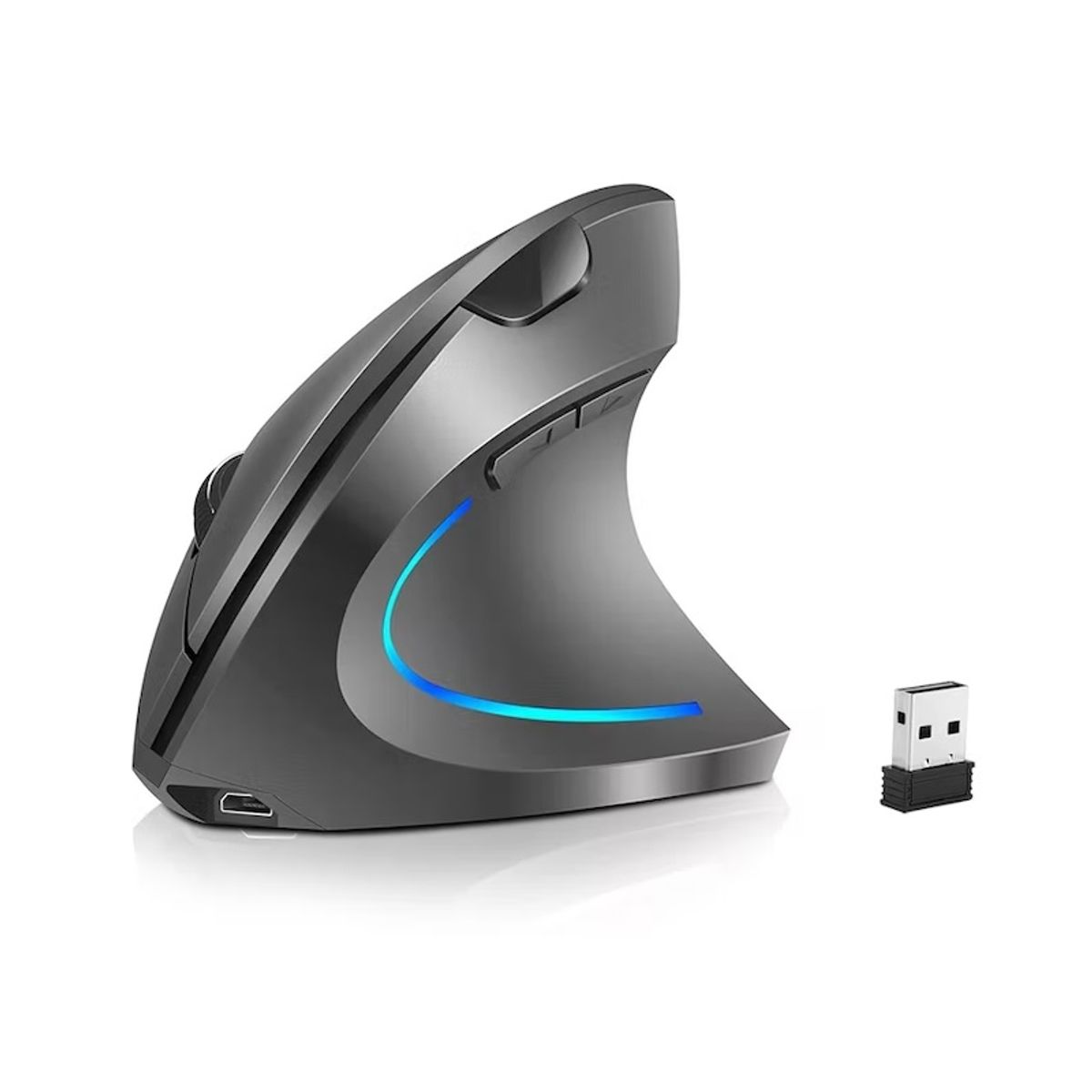 TECMASTER - Mouse Vertical Inalámbrico Recargable Ergonomico