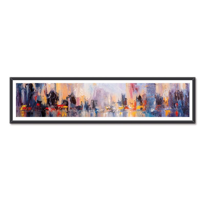 ALCUADRADO - Pintura Abstracta Marco Negro 80 X 30 Cm