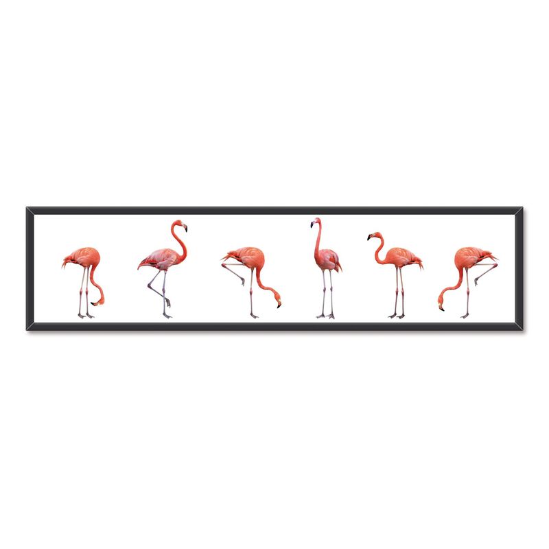 ALCUADRADO - Cuadro Panoramico Flamencos Blanco Alcuadrado