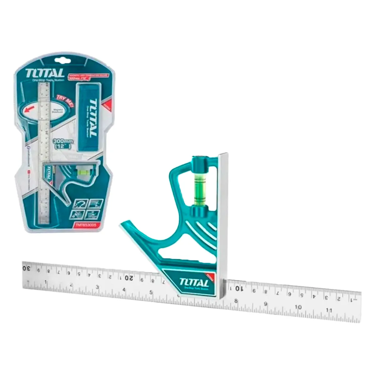 TOTAL TOOLS - Escuadra Combinacion 300mm Profesional Nivelador