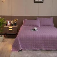 Cubrecama Quilt Morado Rosado Reversible 2 Plazas
