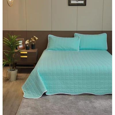 Imagen 2 del producto Cubrecama Quilt Turquesa Blanco Reversible King