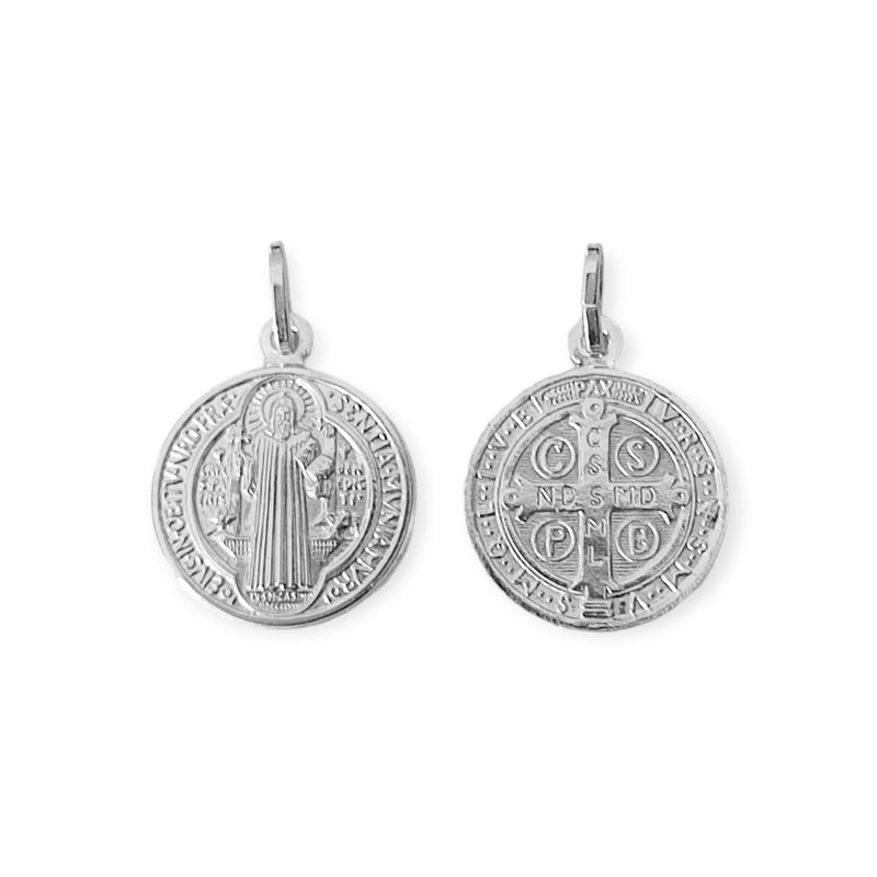 ANDREA COGGIOLA JOYAS - Colgante Medalla San Benito 16mm Plata Fina 925