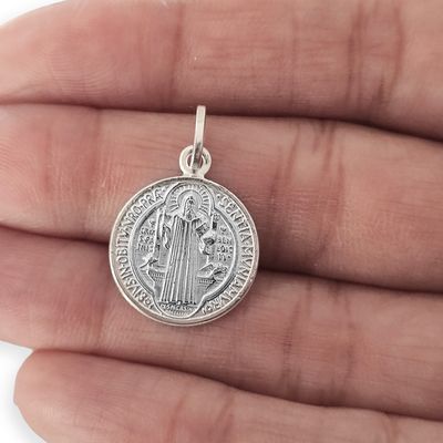 Imagen 2 del producto Colgante Medalla San Benito 16mm Plata Fina 925