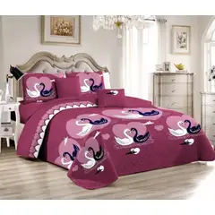 BJ HOGAR - Cubrecama Quilt Cisne 889 2 Plazas con 2 Fundas