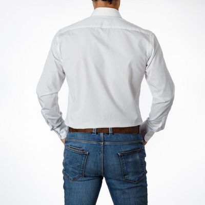 Imagen 2 del producto Camisa Hombre Etiqueta Negra Blanca Lisa