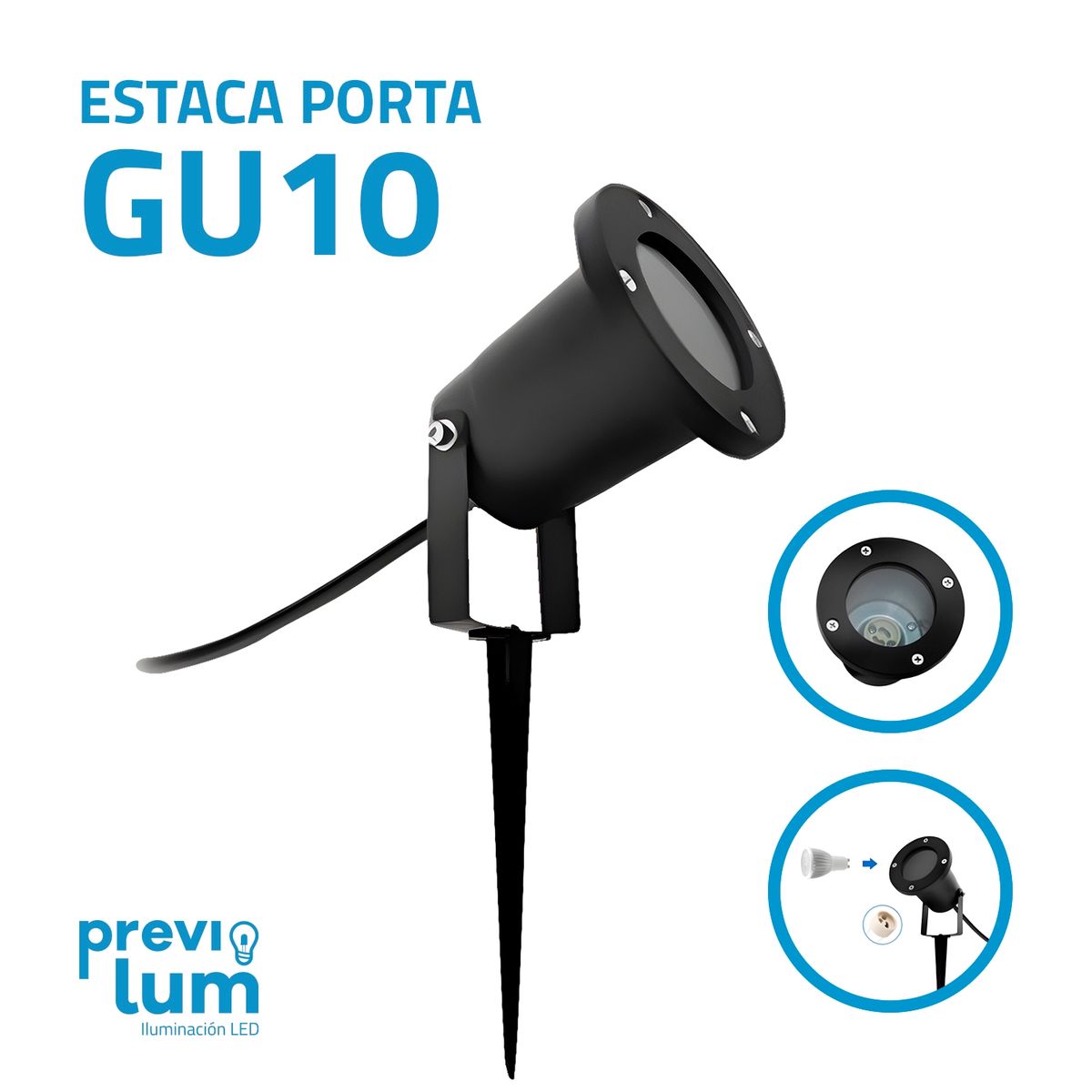PREVILUM - Estaca porta GU10 35Wmax
