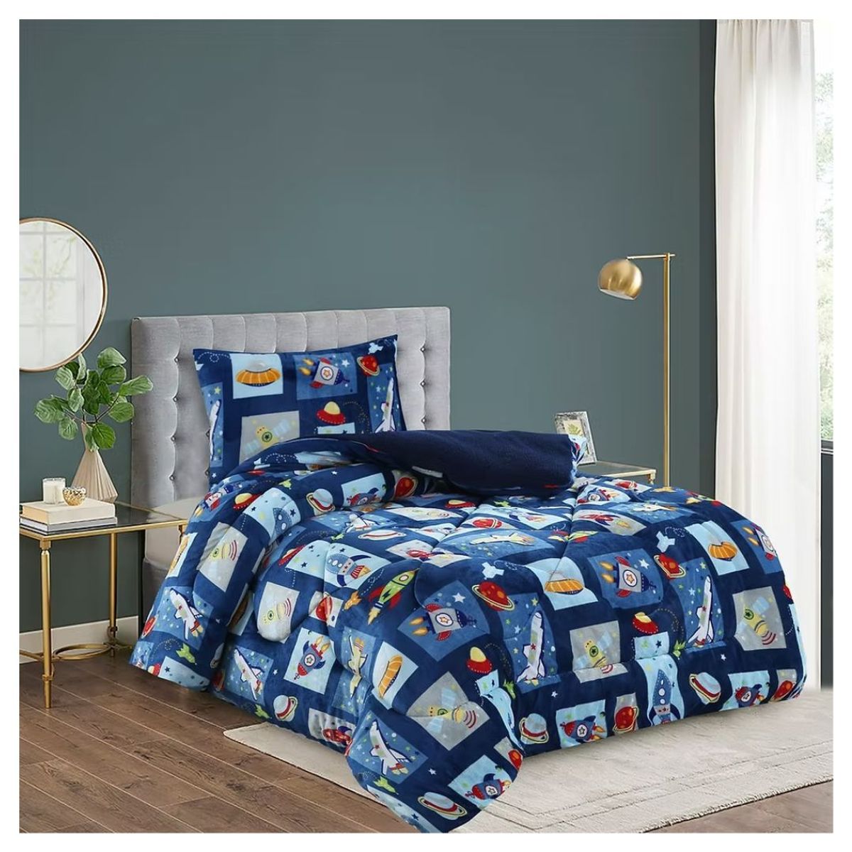 GENERICO - Cobertor Chiporro Invierno 1.5 Plazas - Naves Espaciales Niño M202