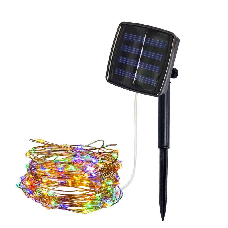 HB LEDS - CADENA DE LUZ HADA LED COLOR MULTICOLOR 10 METROS CARGA SOLAR