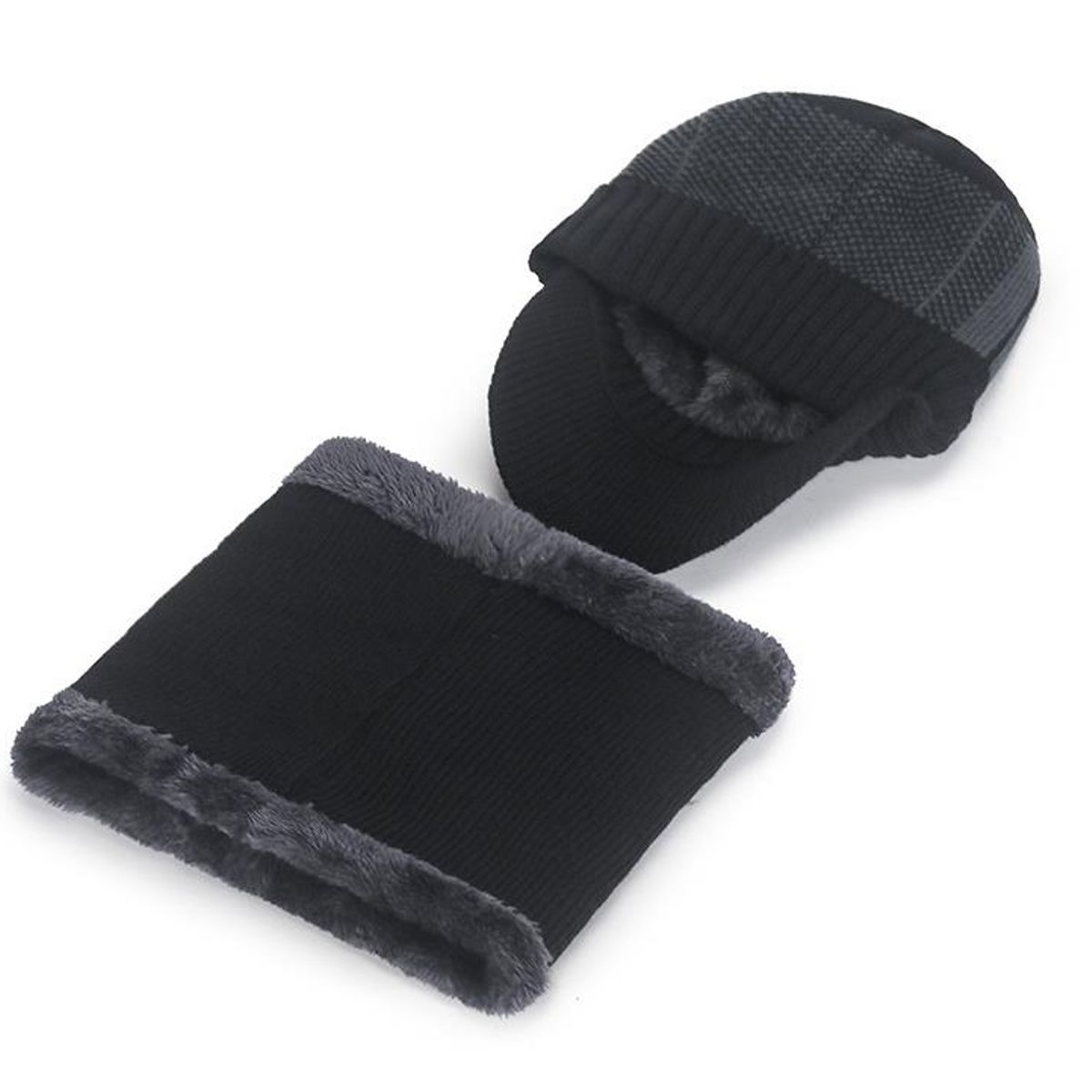 CRUSEC - Set Calentador De Gorro Con Visera Más Bufanda Unisex