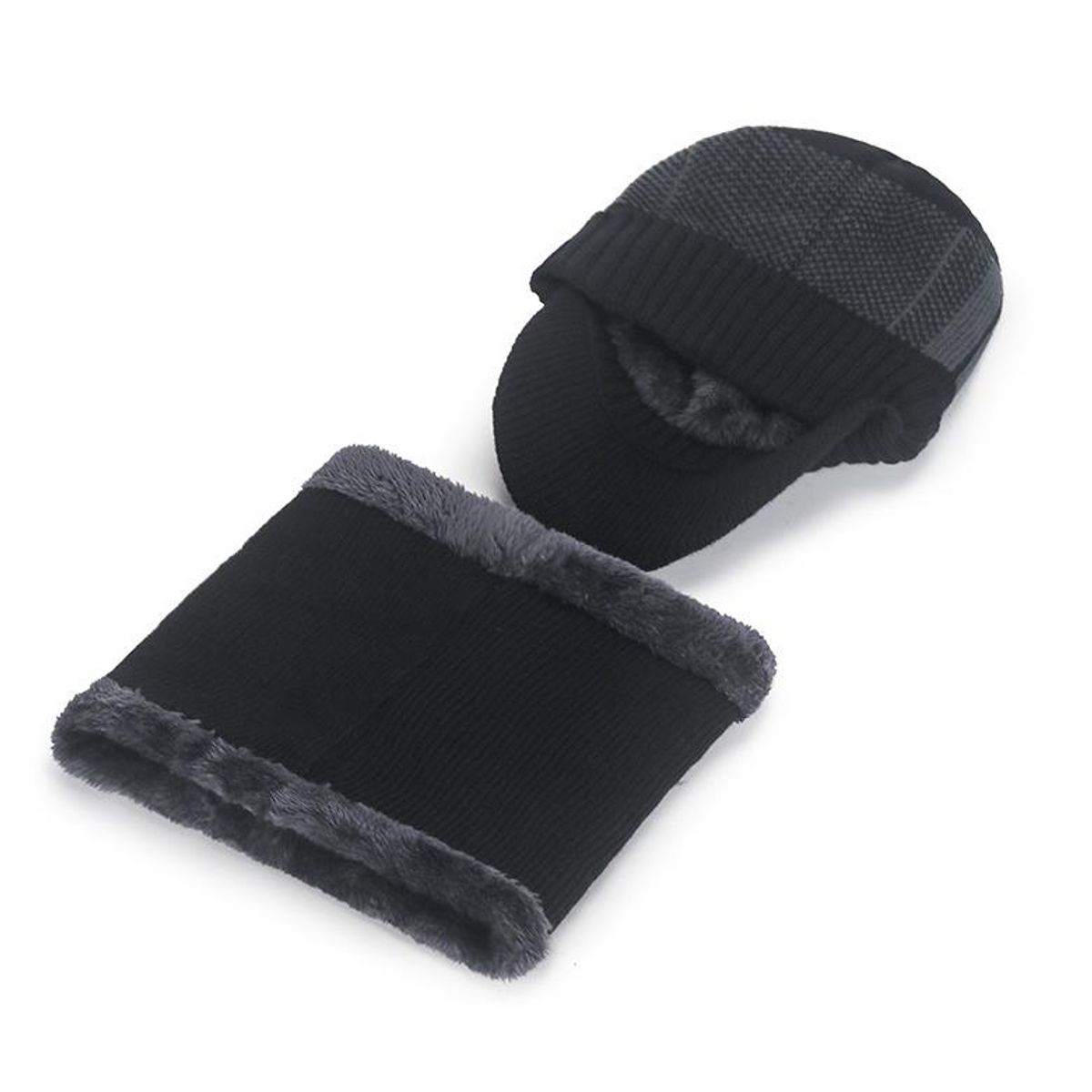 CRUSEC - Set Calentador De Gorro Con Visera Más Bufanda Unisex