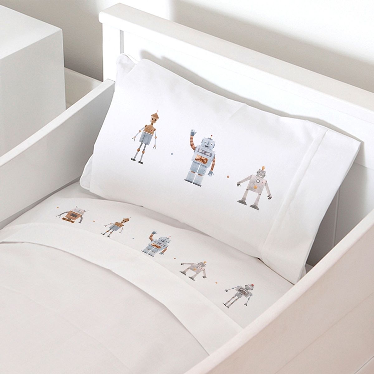 TUYO PRINT - Juego de Sábanas Pack Play Robot