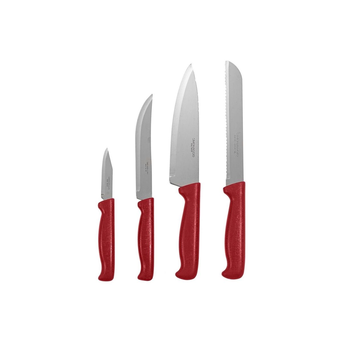 GENERICO - Set cuchillos para cocina Simonaggio Cooktools 4 piezas rojo
