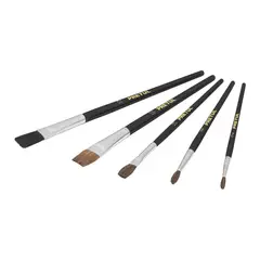 PRETUL - Juego 5 Pinceles Pelo Extra Fino Cerda Natural