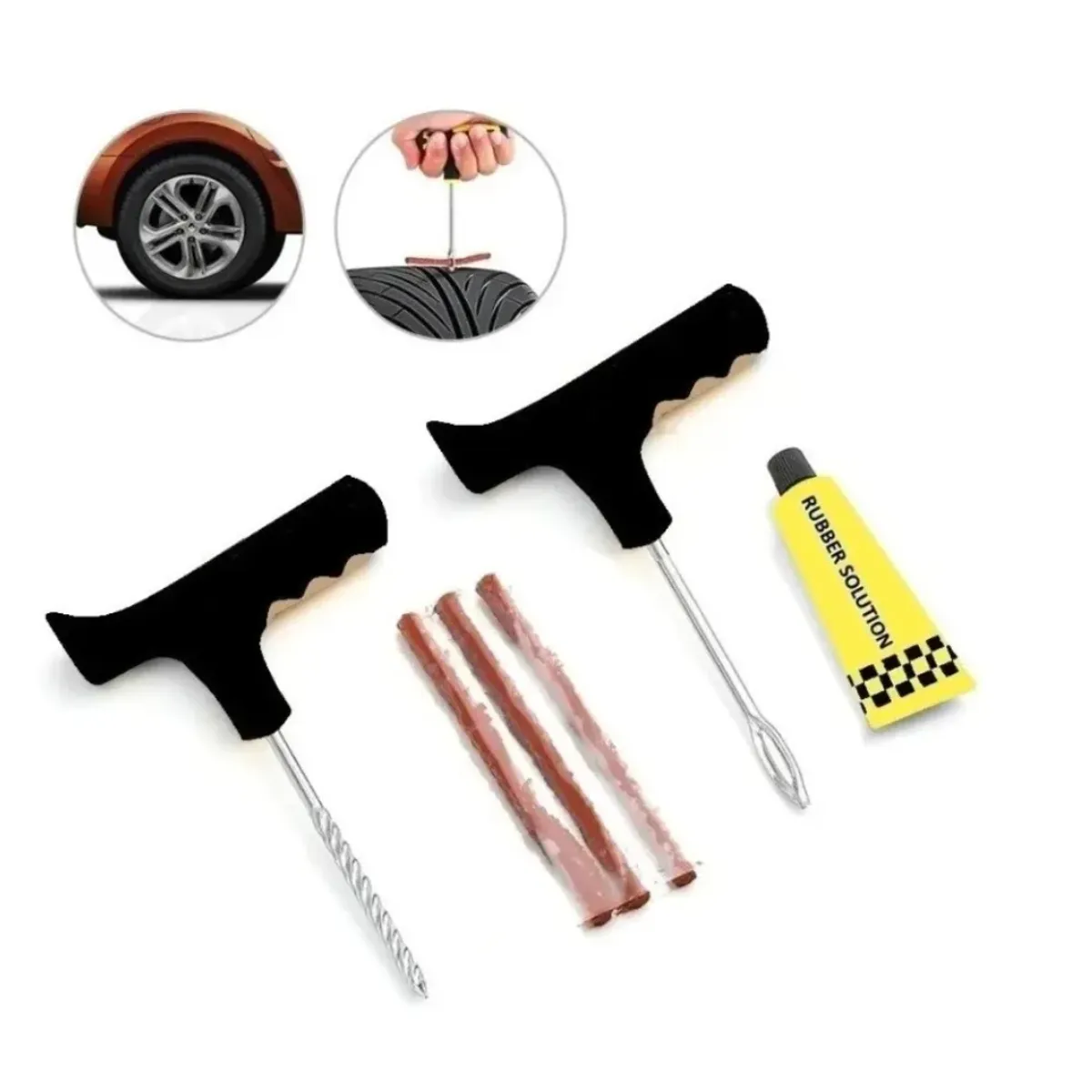 GENERICO - Kit Reparacion Pinchazos Neumaticos De Emergencia Auto Motos
