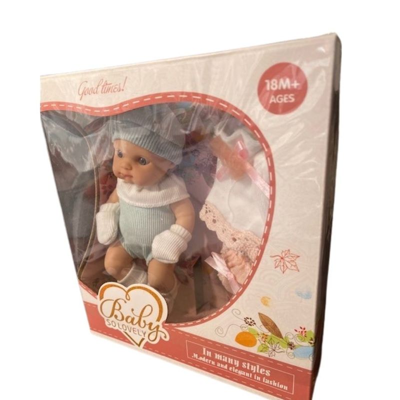 MUNDINFANS - Muñeca Bebe con Osito Guantes Gorro y Calcetines