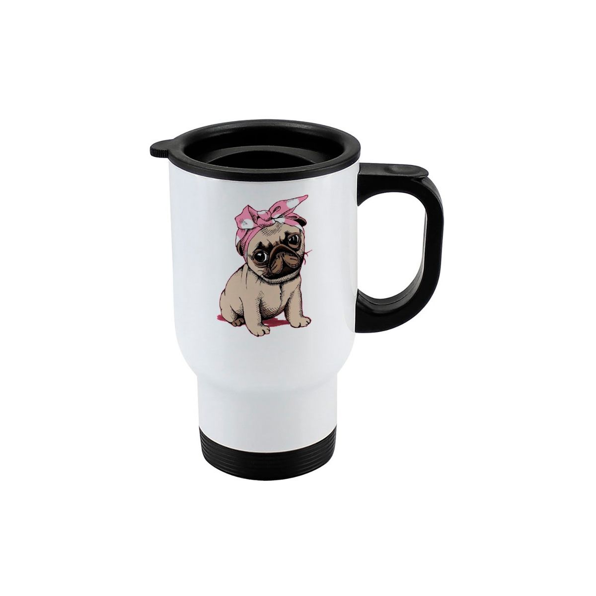 GENERICO - Mug térmico de viaje Perrita Pug