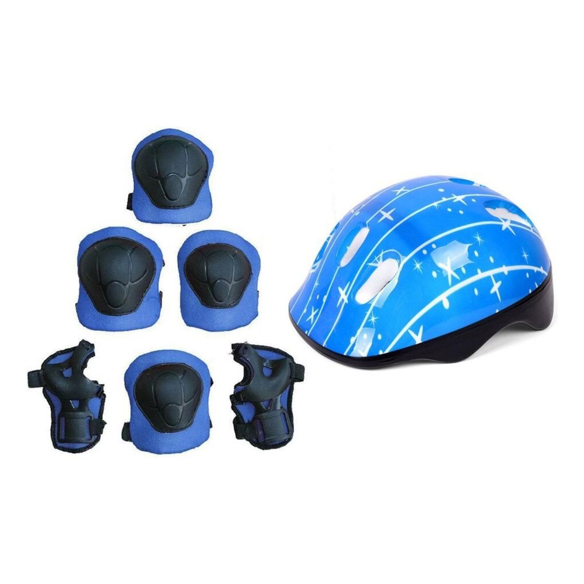 IMPORTCLICK - Casco Bicicleta Rodilleras Infantil Niños Anticaída Azul