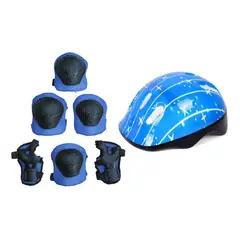 IMPORTCLICK - Casco Bicicleta Rodilleras Infantil Niños Anticaída Azul